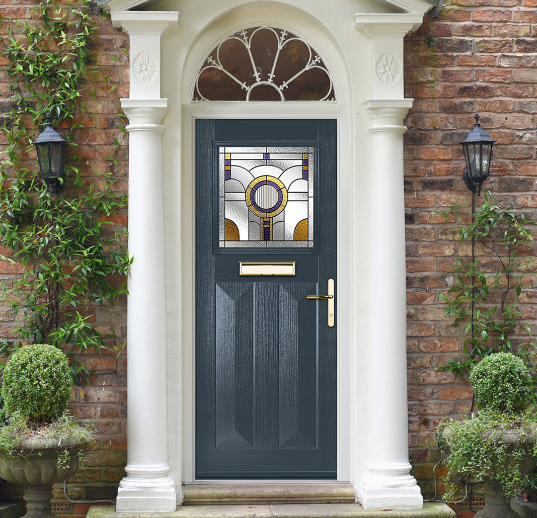 High security composite entrance door with reinforced multi-point locking system