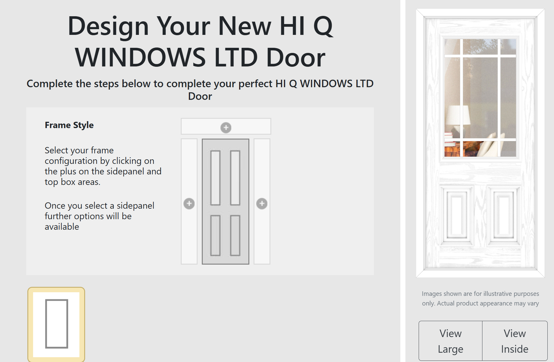 Door designer preview on a mobile phone screen